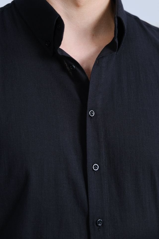 Black Shirt / Stand Collar