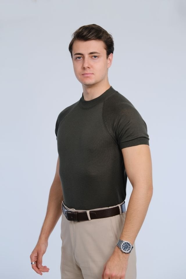 Khaki Knit T-Shirt