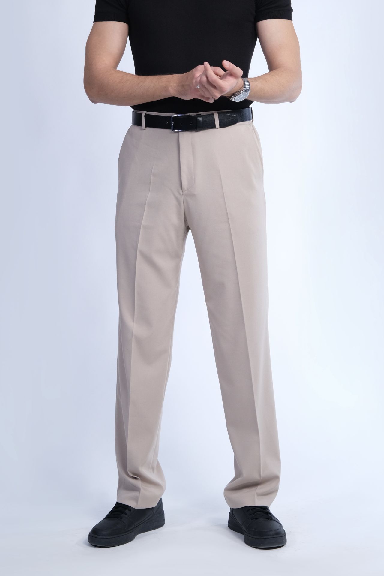 Beige Fabric Trousers