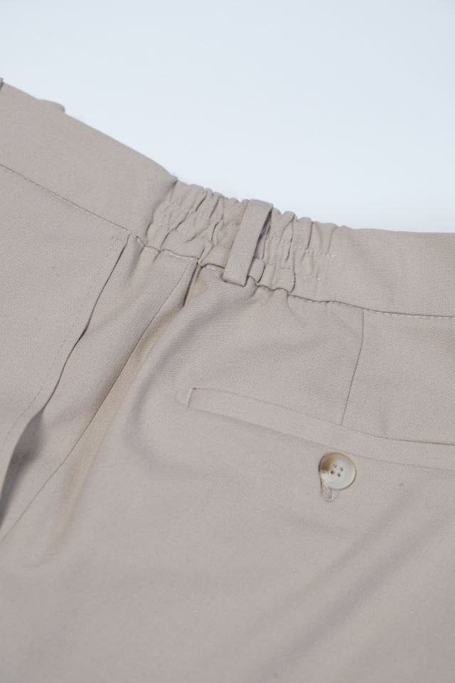 Beige Fabric Trousers