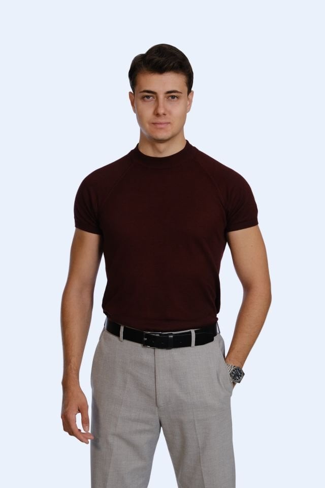 Bordo Triko Tişört