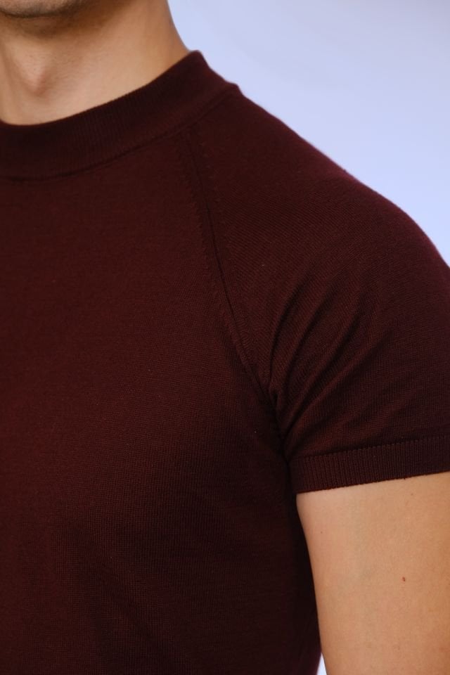 Claret Red Knit T-Shirt