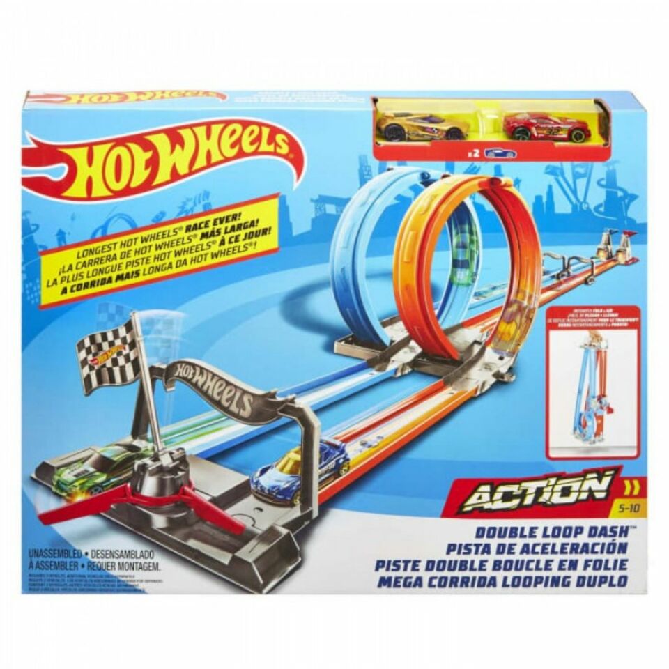 Hot Wheels Çift Çemberde Depar Pist Seti - Mavi Su Dünyası