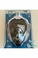 Full Face L/XL Maske Şnorkel Set Takımı Beyaz Renk - Mavi Su Dünyası