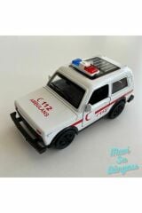 Çek Bırak Araba 12 Cm Çelik Beyaz 112 Ambulans Arabası | Mavi Su Dünyası