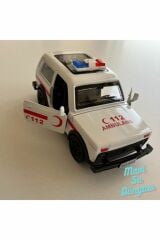Çek Bırak Araba 12 Cm Çelik Beyaz 112 Ambulans Arabası | Mavi Su Dünyası