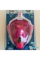 Full Face L/XL Maske Şnorkel Set Takımı Pembe Renk - Mavi Su Dünyası