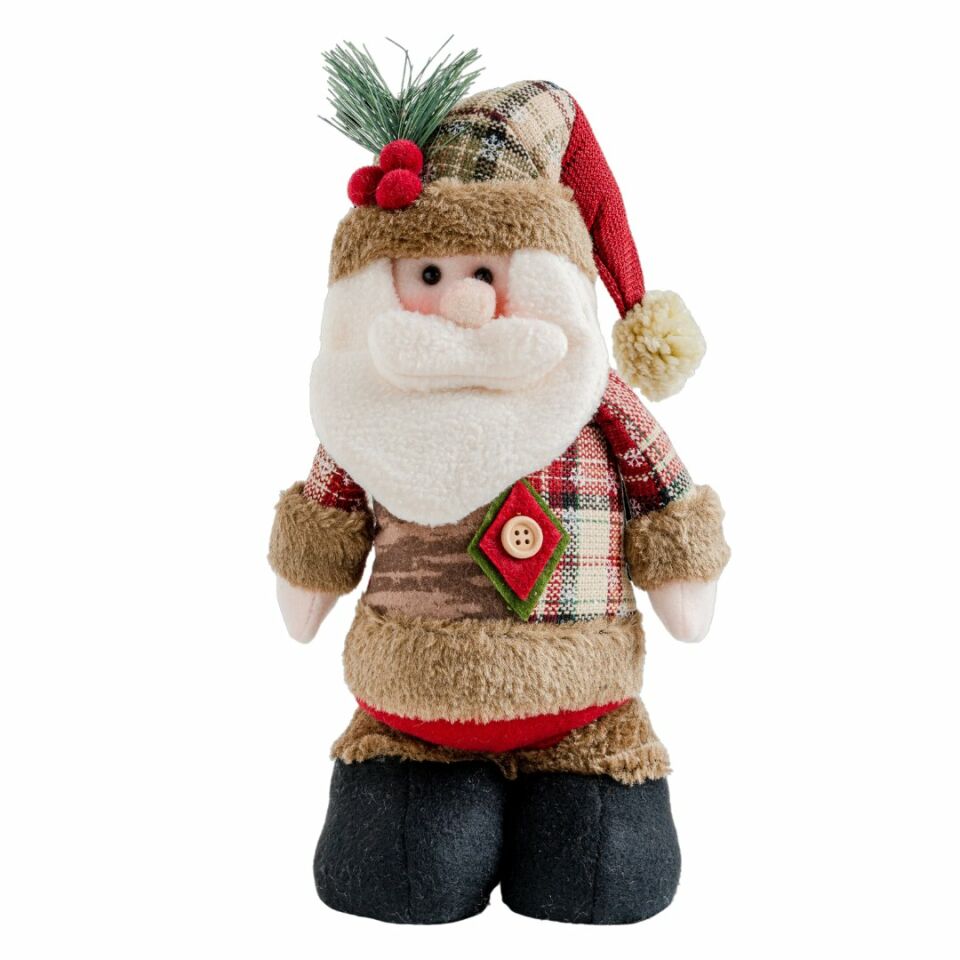 Yılbaşı Dekoru 48 cm Uzayan Bacaklı Noel Baba Figürü Bordo - Mavi Su Dünyası