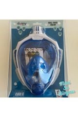 Full Face L/XL Maske Şnorkel Set Takımı Mavi Renk - Mavi Su Dünyası