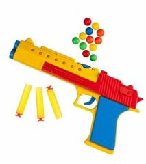 Top Atan Sünger Atan Çocuk Tabanca (12 Top, 3 Sünger, 1 Silah)