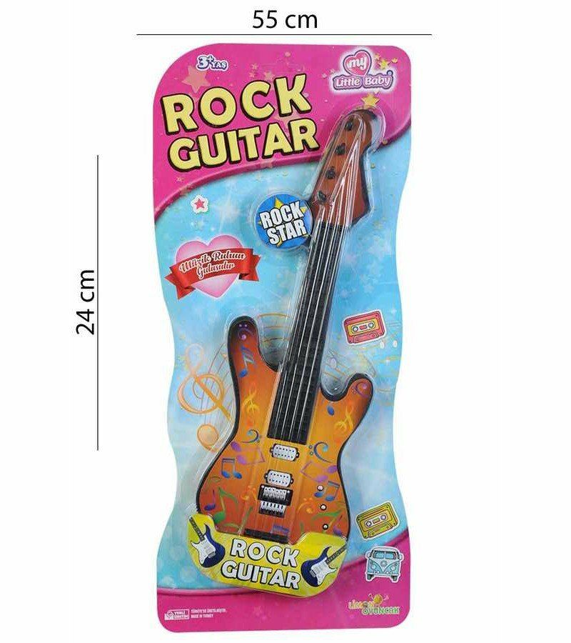 Çocuk Rock Gitar Renkli - Mavi Su Dünyası Kahverengi