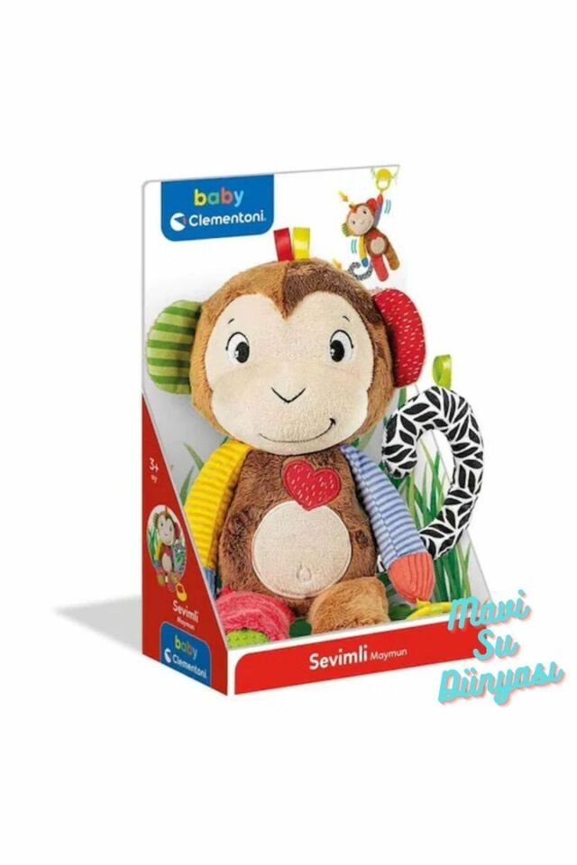 Peluş Minik Sevimli Maymun-3 Etkileşim Modu İlk Keşifler Müzik Çalan Uykulu - Mavi Su Dünyası