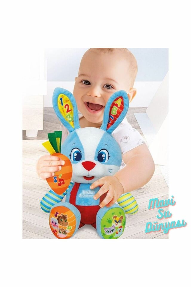 Peluş Minik Sevimli Tavşan- İlk Sayıları, İlk Hafleri ve Hayvanları Öğretir - Mavi Su Dünyası
