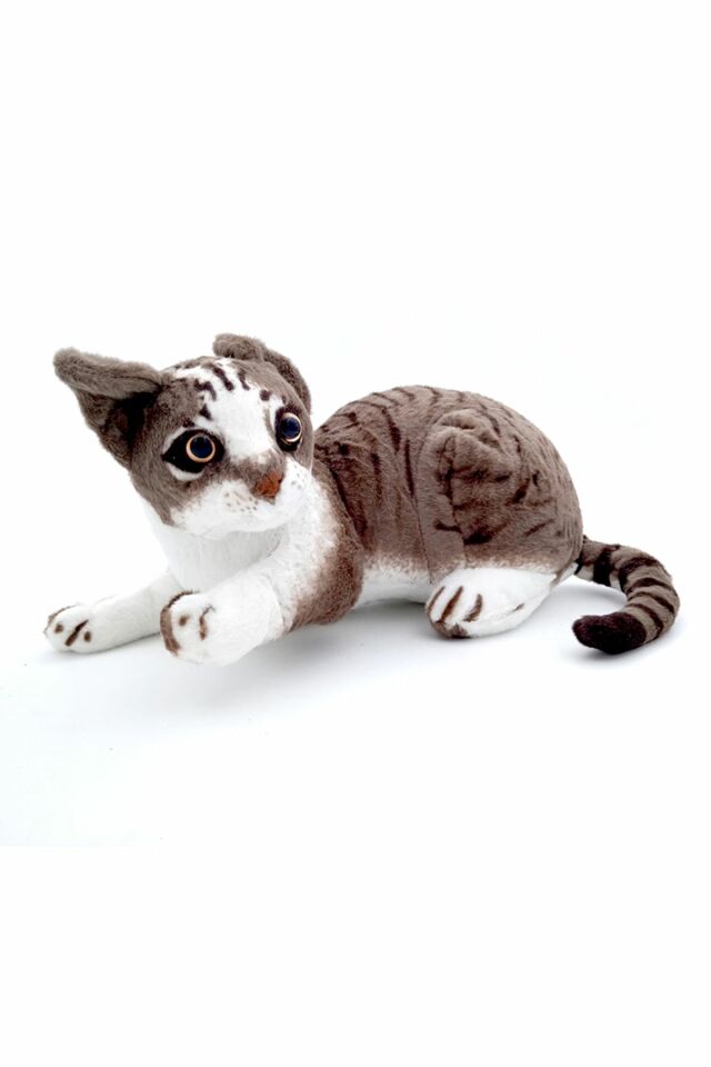 Peluş Yatan Patiş Ses Çıkaran Kedi 35 Cm - Mavi Su Dünyası