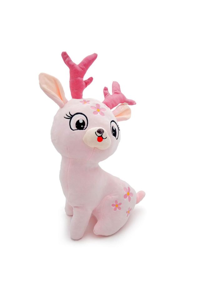 Peluş Geyik Pembe Renk - Mavi Su Dünyası