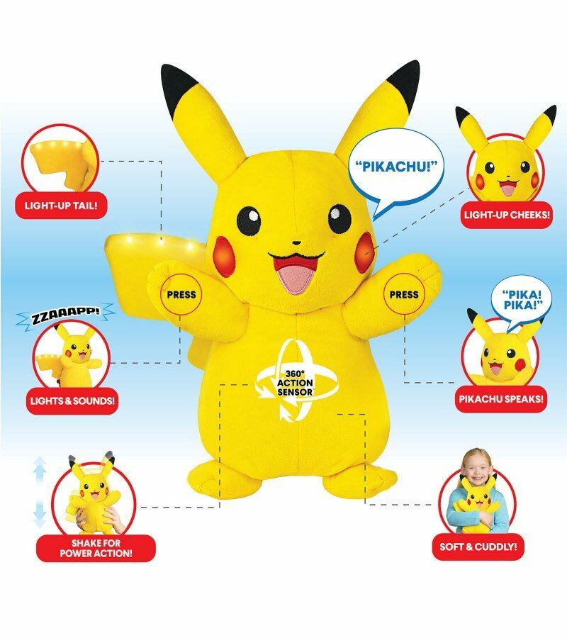 Peluş Pokemon Pıkachu Sesli ve Işıklı Figür