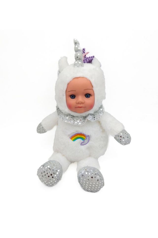 Peluş Bebek Yüzlü Unicorn 30 Cm - Mavi Su Dünyası