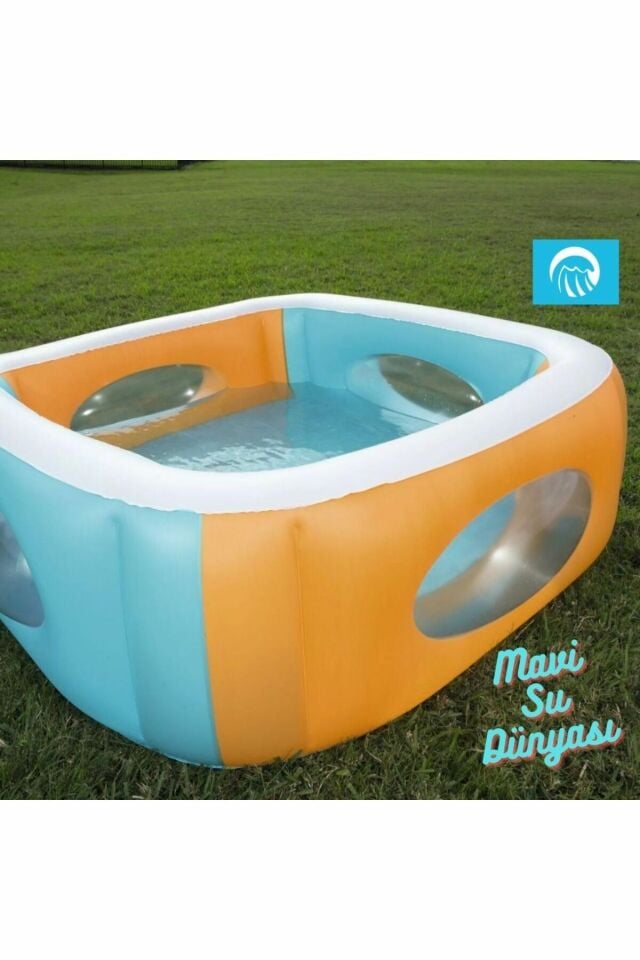 Havuz Pencereli Kare 168 Cm x 58 Cm - Mavi Su Dünyası
