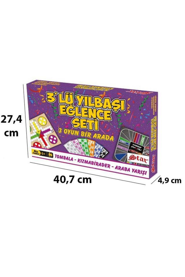 Star 3 Lü Yılbaşı Eğlence Seti 3 Çeşit Oyun Bir Arada