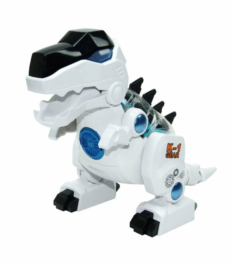 Işıklı Müzikli ve Hareketli Robot Dinozor - Mavi Su Dünyası BEYAZ