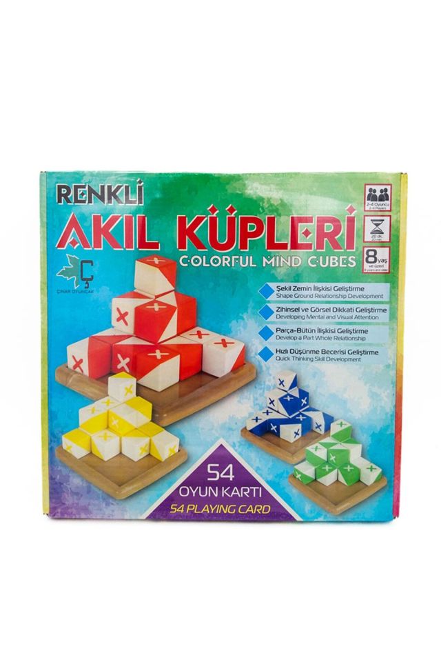 Akıl Küpleri Renkli 54 Oyun Kartlı