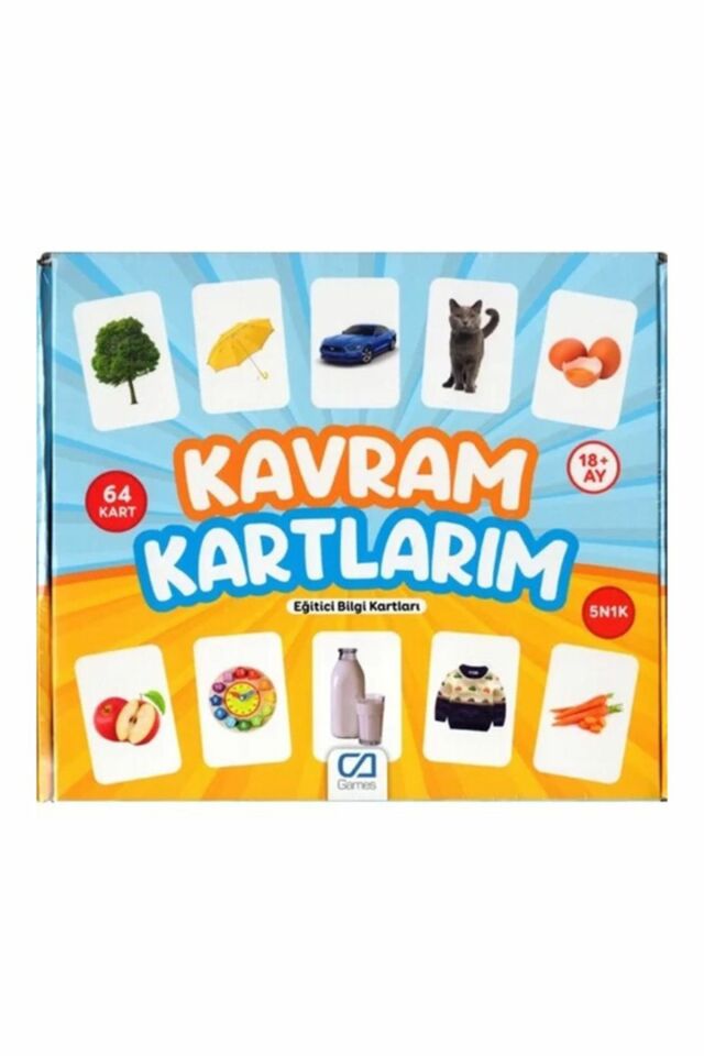 Kavram Kartlarım 64 Kart ile Eğitici Oyun Kartları | Mavi Su Dünyası
