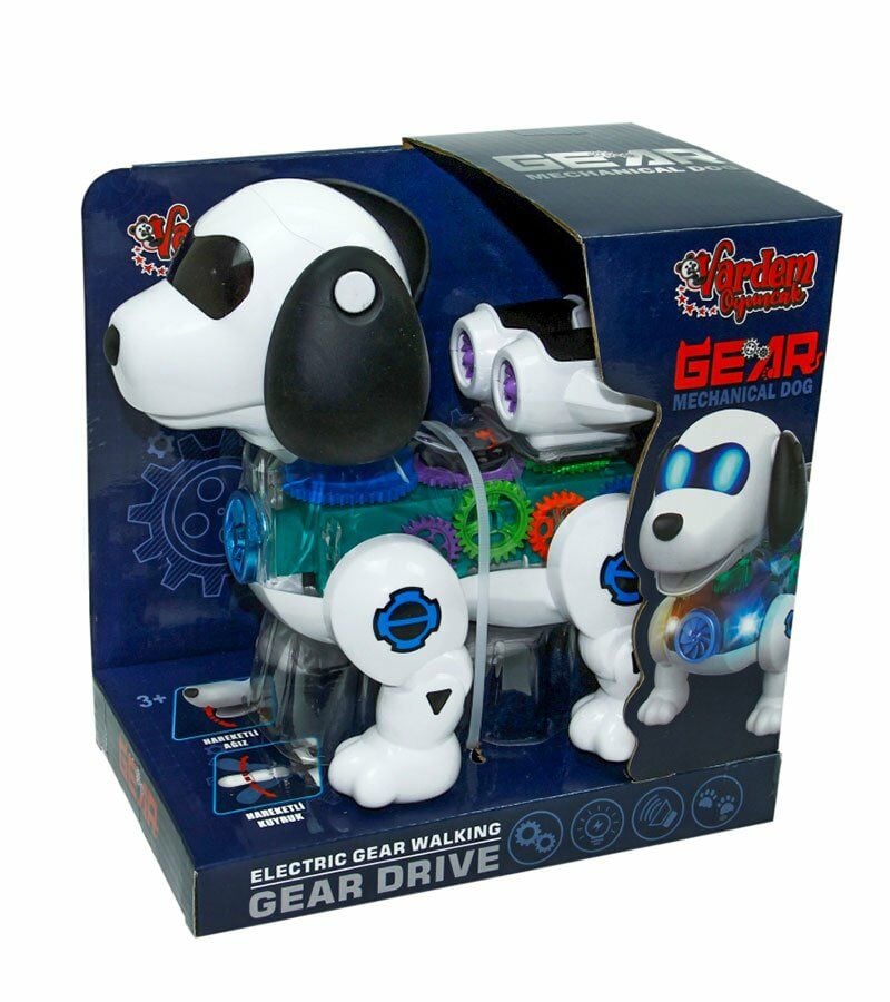 Işıklı Müzikli ve Hareketli Robot Köpek - Mavi Su Dünyası BEYAZ