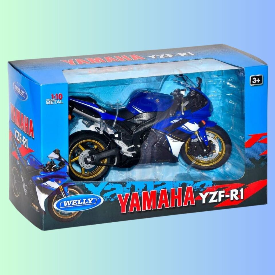 Yamaha YZF-R1 Mavi Renk 1:10 Ölçekli - Mavi Su Dünyası