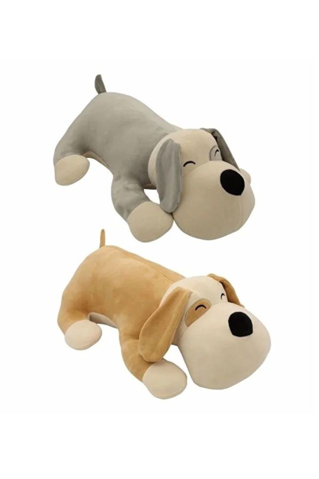 Peluş Yatan Soft Köpek Yastık 35 Cm - Mavi Su Dünyası Gri