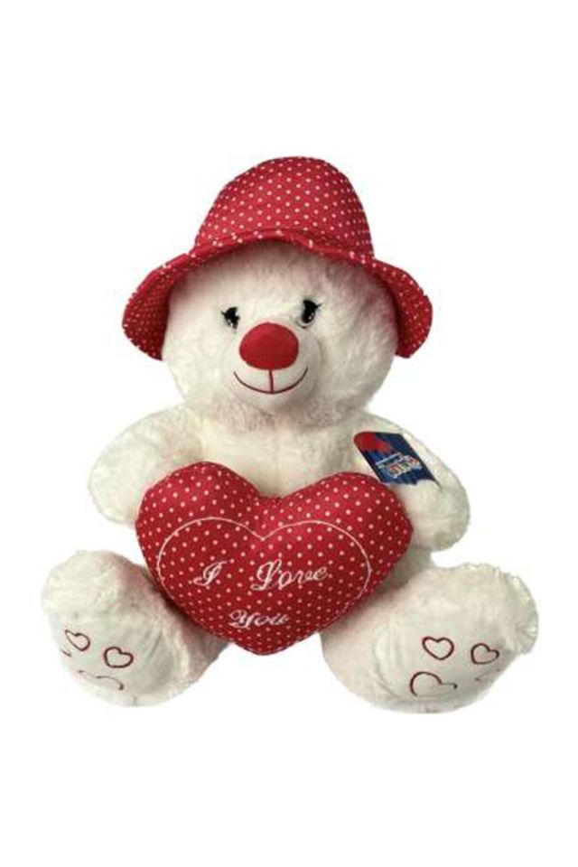 Peluş Şapkalı Ayı 43 Cm - Mavi Su Dünyası Mavi