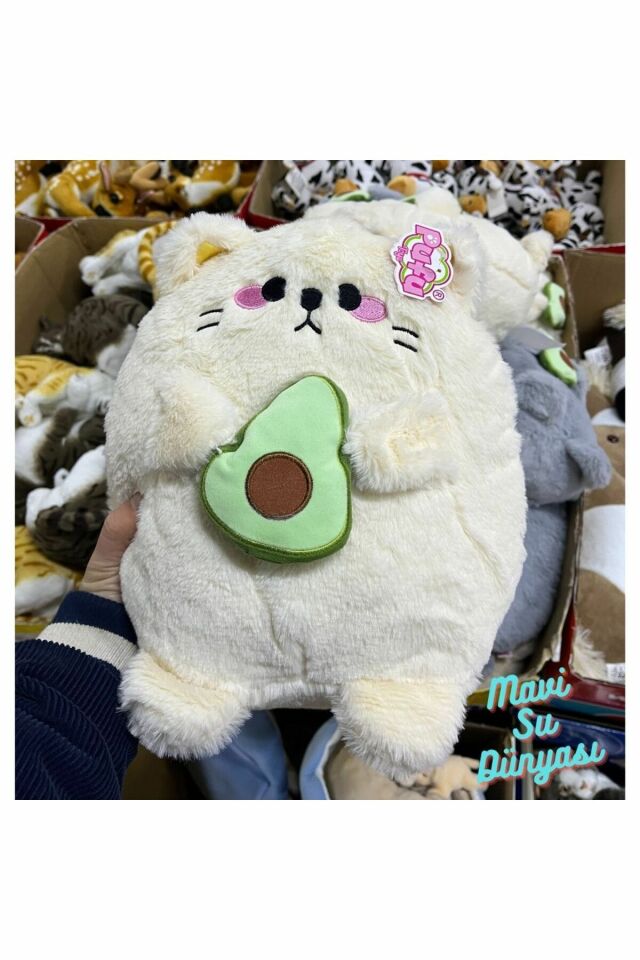 Peluş Avakado Kedi - Mavi Su Dünyası BEYAZ