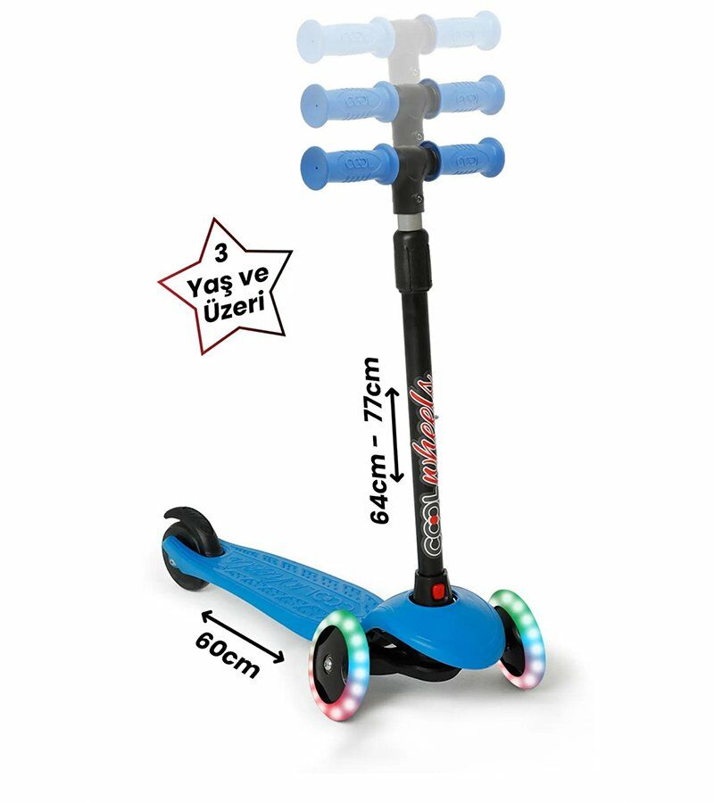 3+ Yaş Scooter Cool Wheels Işıklı Star Mavi