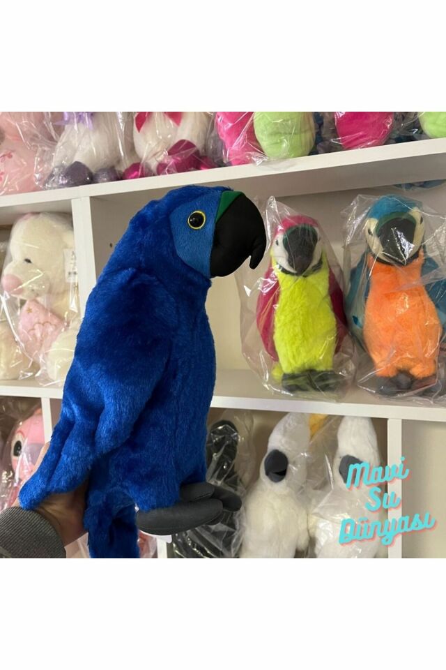 Peluş Papağan 35 Cm - Mavi Su Dünyası Mavi