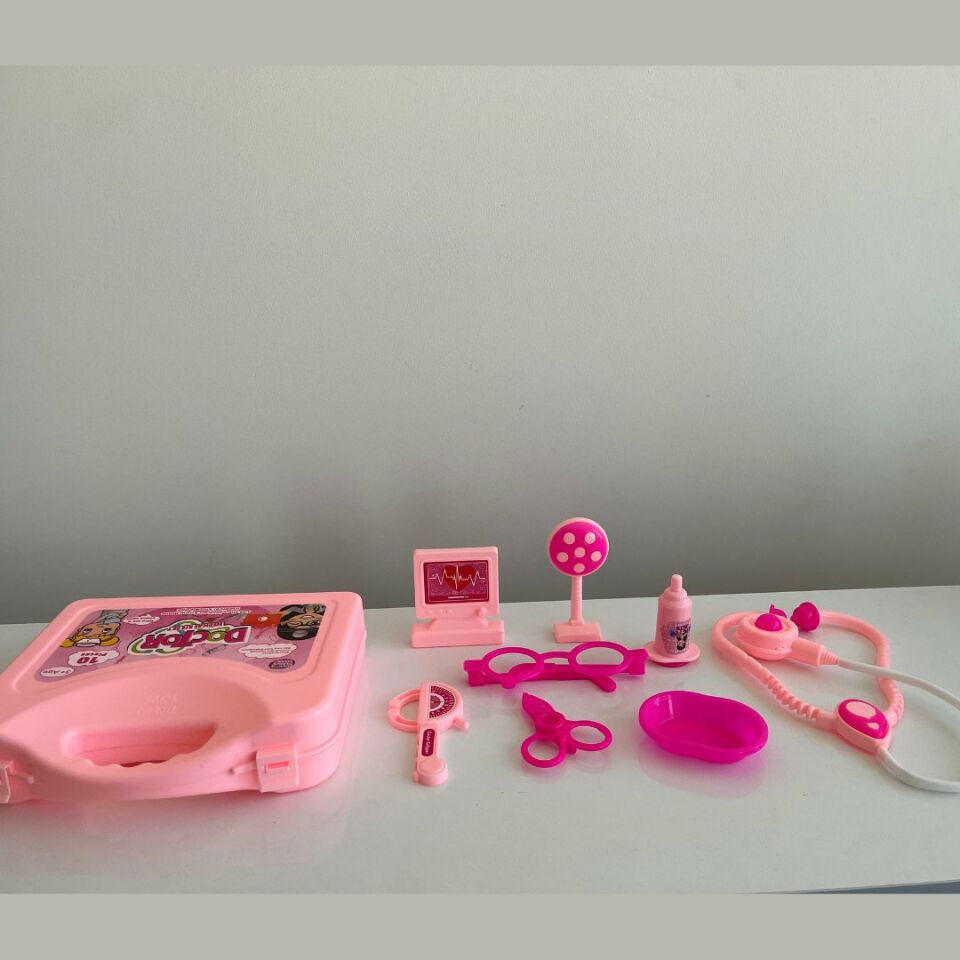 Doktor Seti Renkli Çantalı 10 Parçalı Pembe