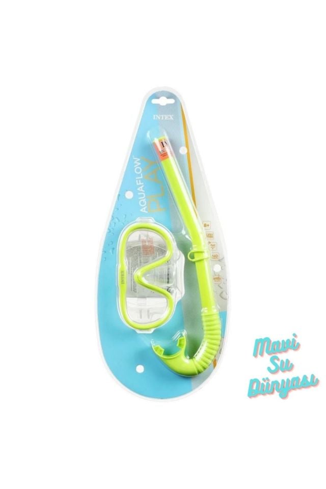 Aqua Flow Play Yeşil Renk Şnorkel Set - Mavi Su Dünyası