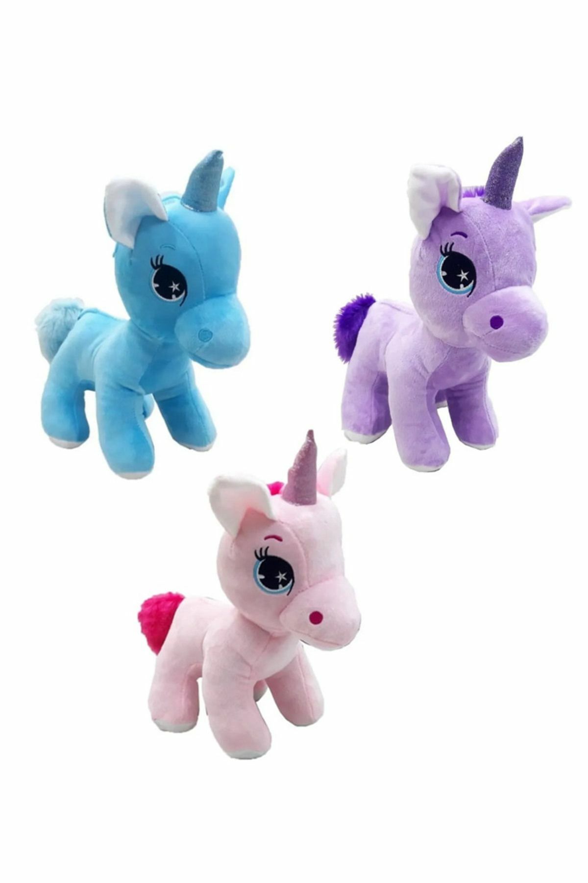 Peluş Pony At 32 Cm - Mavi Su Dünyası Pembe