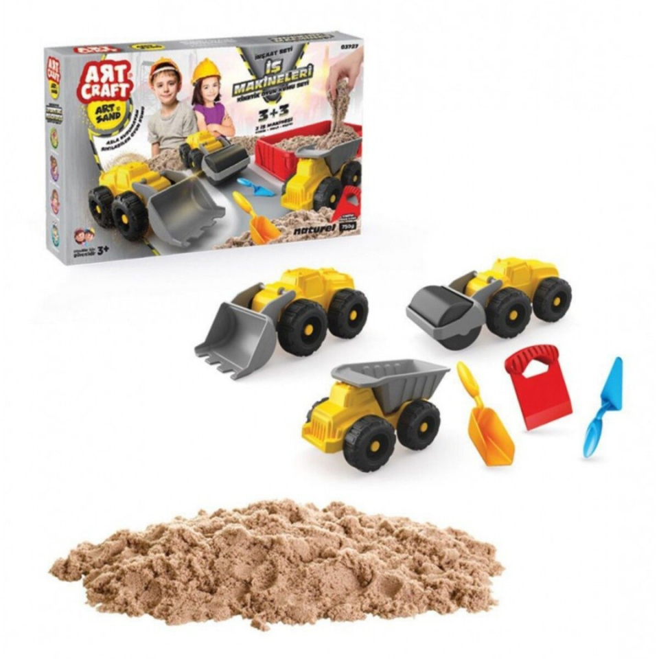 İş Makineleri Kinetik Oyun Kumu Seti 750 Gr