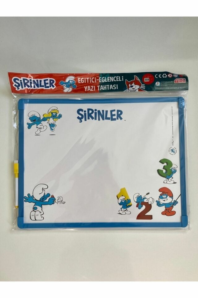 Şirinler Görünümlü Çocuk Yazı Tahtası