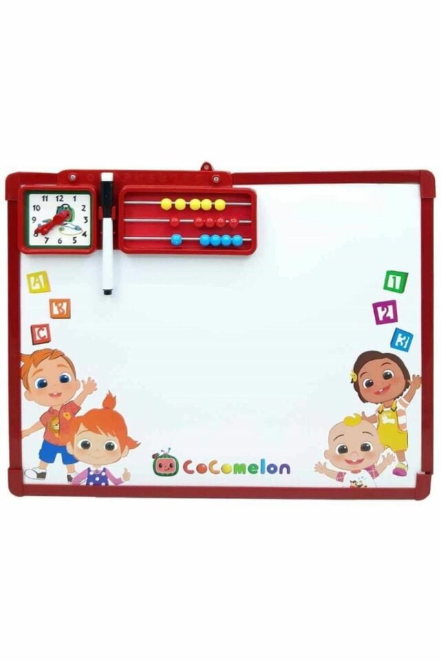 Cocomelon Görünümlü Abaküslü Eğitici Yazı Tahtası
