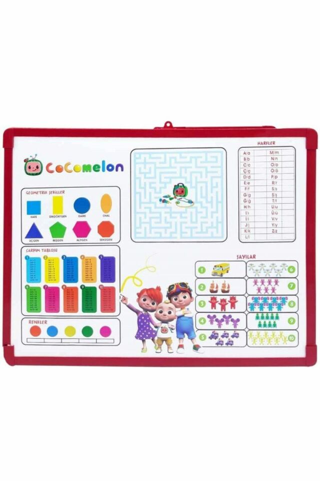 Cocomelon Görünümlü Abaküslü Eğitici Yazı Tahtası