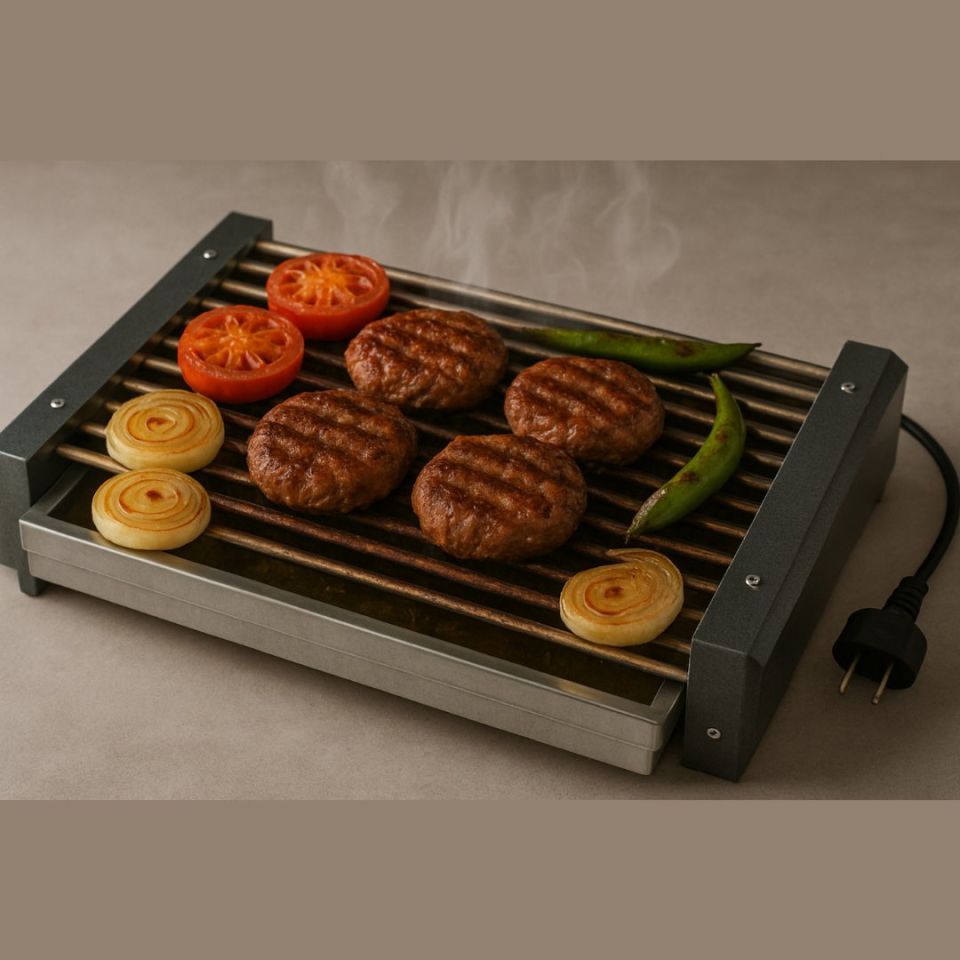 Elektrikli Izgara | BBQ Izgara | Paslanmaz Izgara | 1600w | Mavi Su Dünyası
