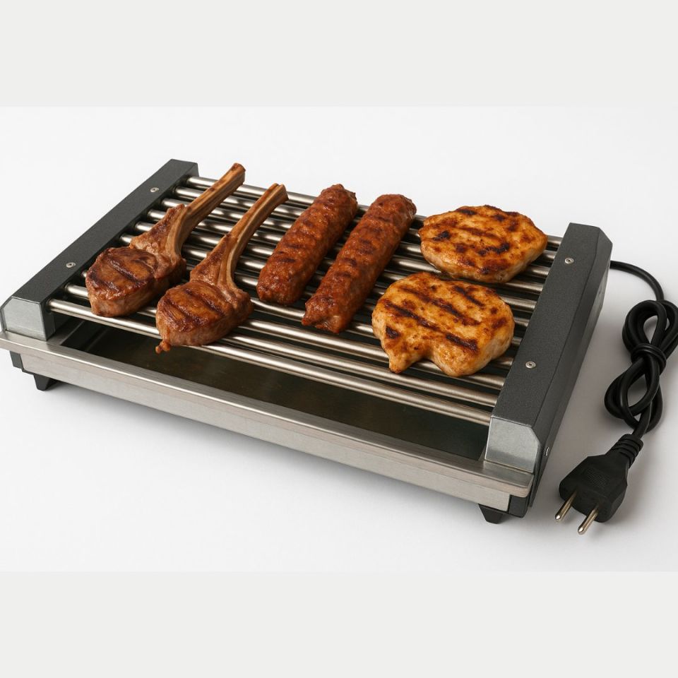 Elektrikli Izgara | BBQ Izgara | Paslanmaz Izgara | 1600w | Mavi Su Dünyası