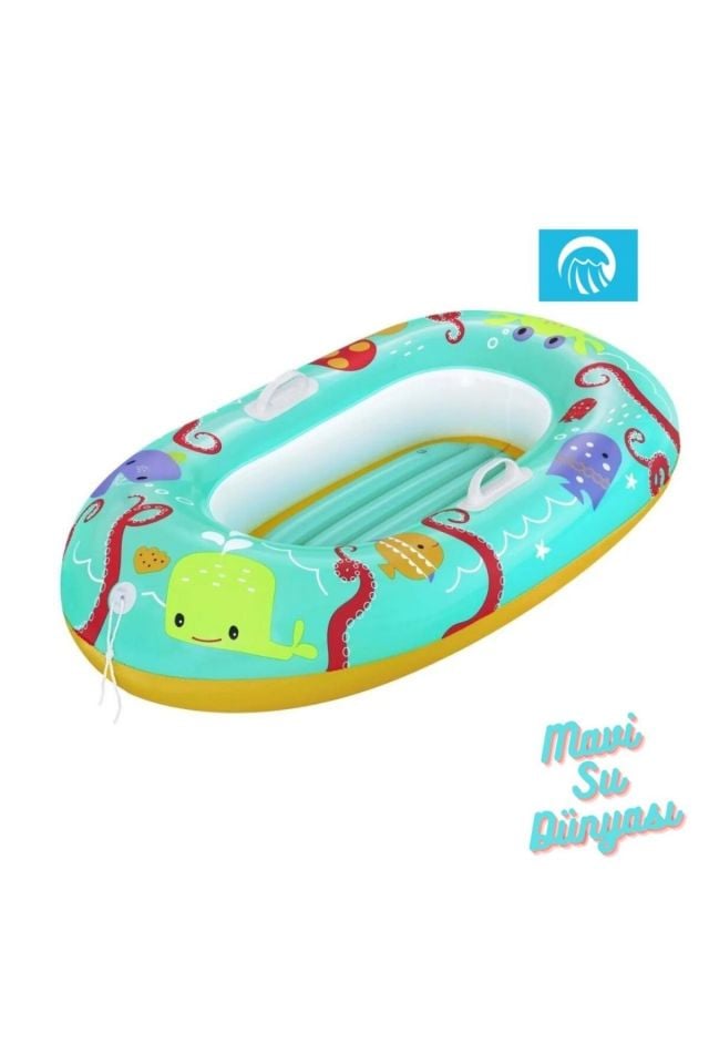 Çocuk Botu Balık Desenli Renkli 119 Cm x 79 Cm Float Bot - Mavi Su Dünyası