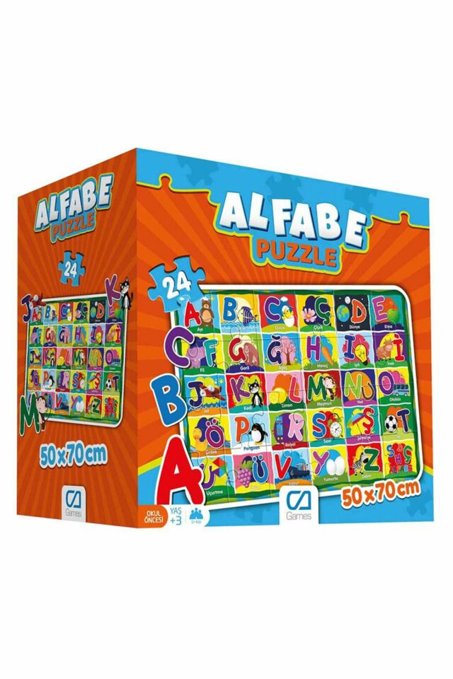 Puzzle 24 Parça Okul Öncesi Alfabeyi Öğreniyorum Seti 50x70 Cm - Mavi Su Dünyası