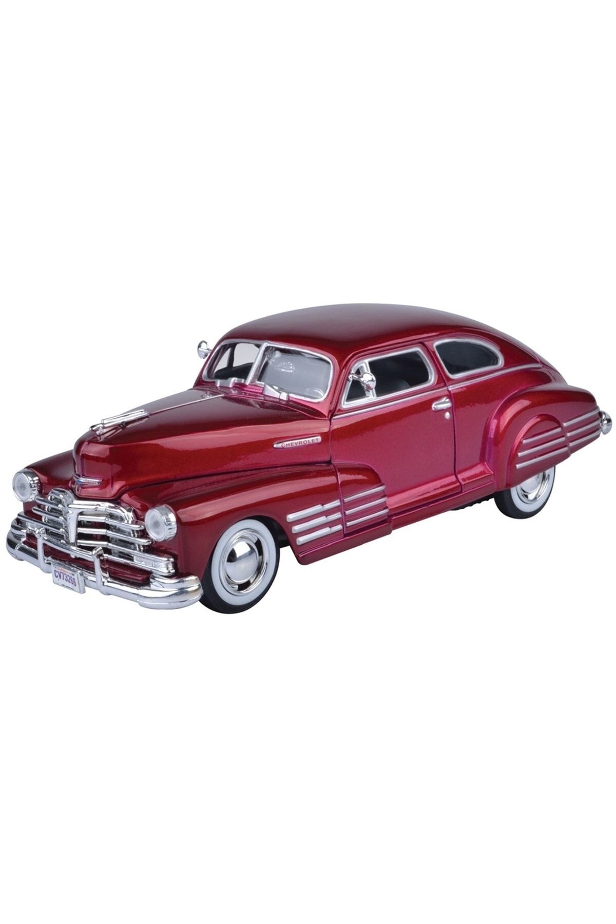 1948 Model Klasik Chevy Aerosedan Fleetline 1:24 Ölçekli Kırmızı