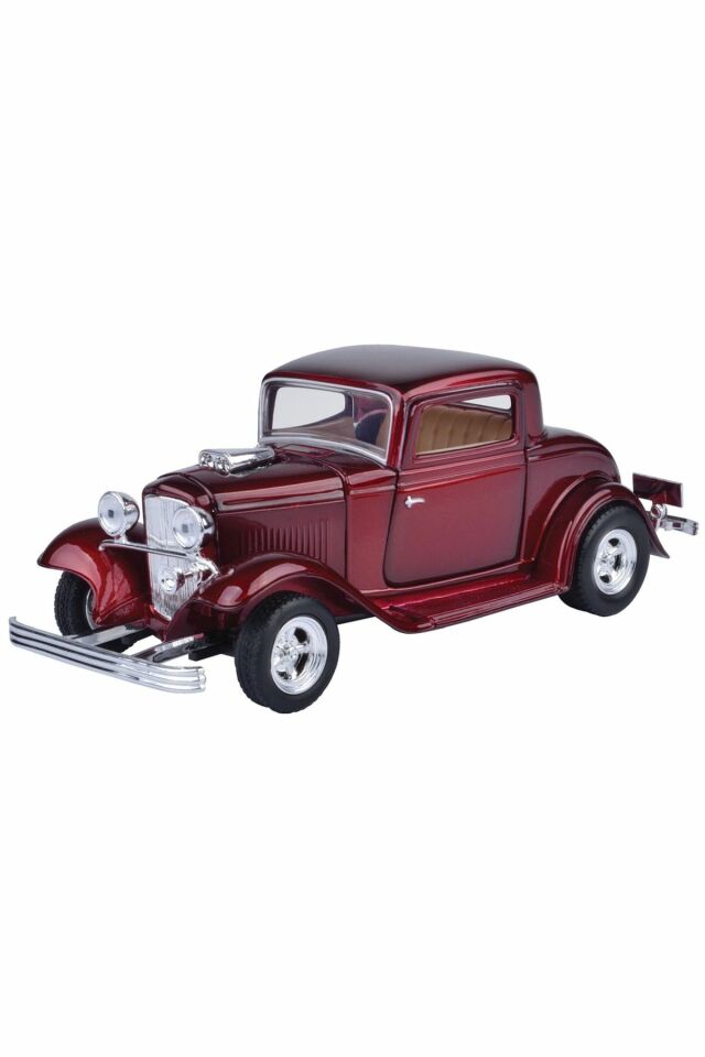 1932 Model Klasik Ford Coupe 1:24 Ölçekli Kırmızı
