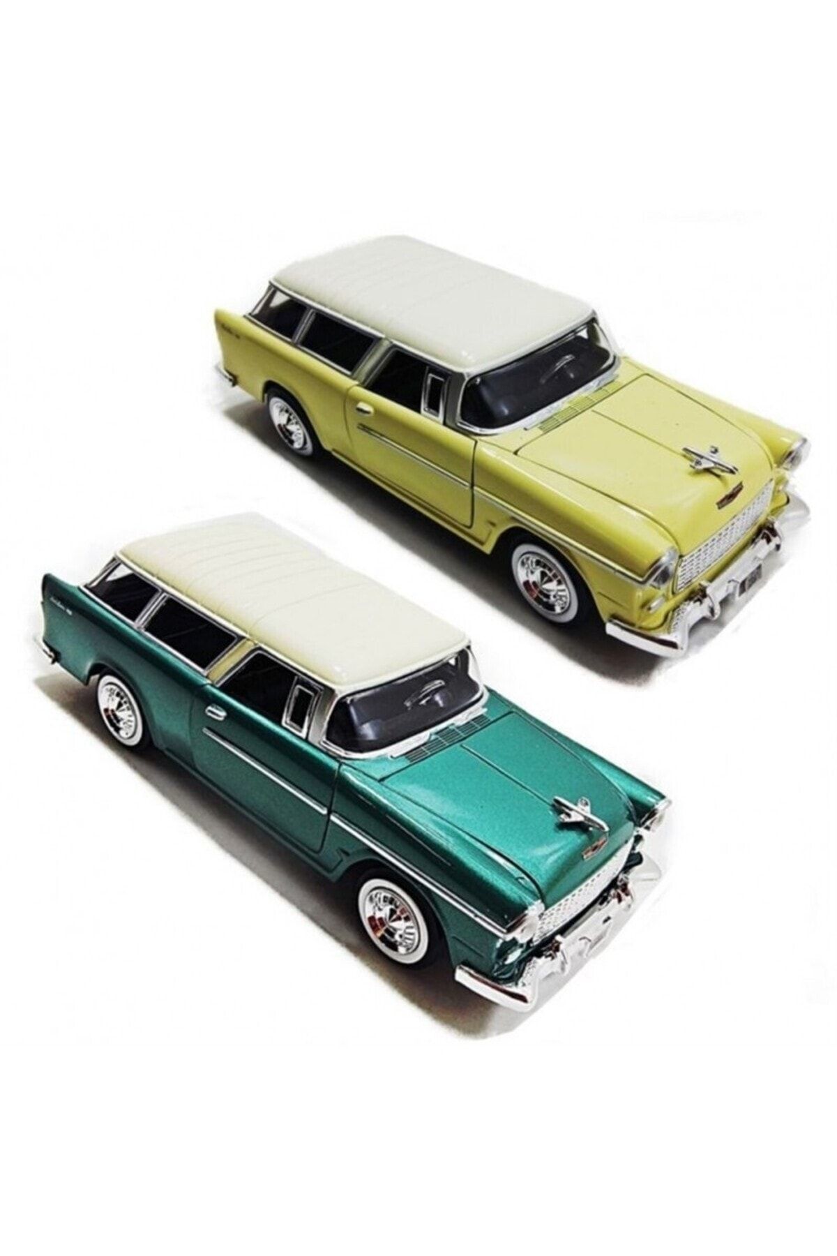 1955 Model Klasik Chevy Bel Air Nomad Araba 1:24 Yeşil