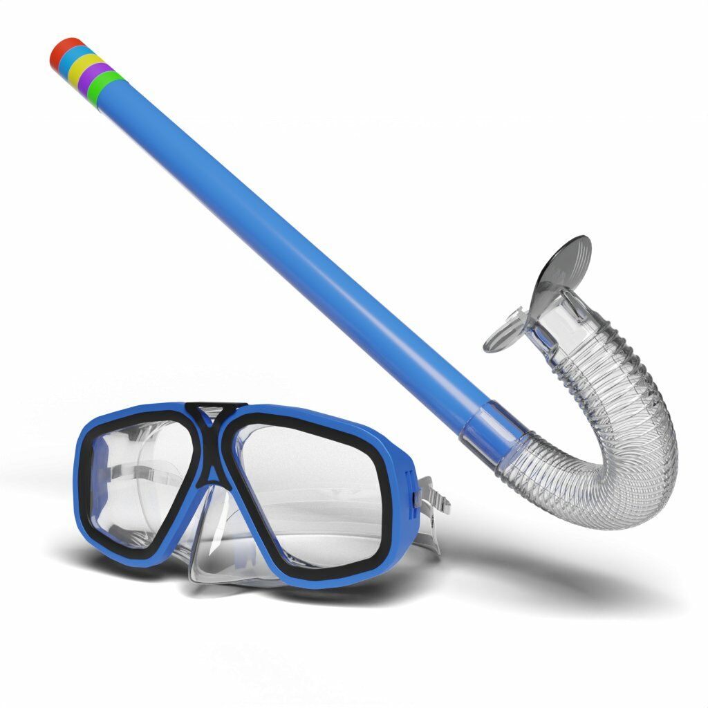 Maske ve Şnorkel Seti 3 ile 14 Yaş Arası Rengarenk Mavi - Siyah