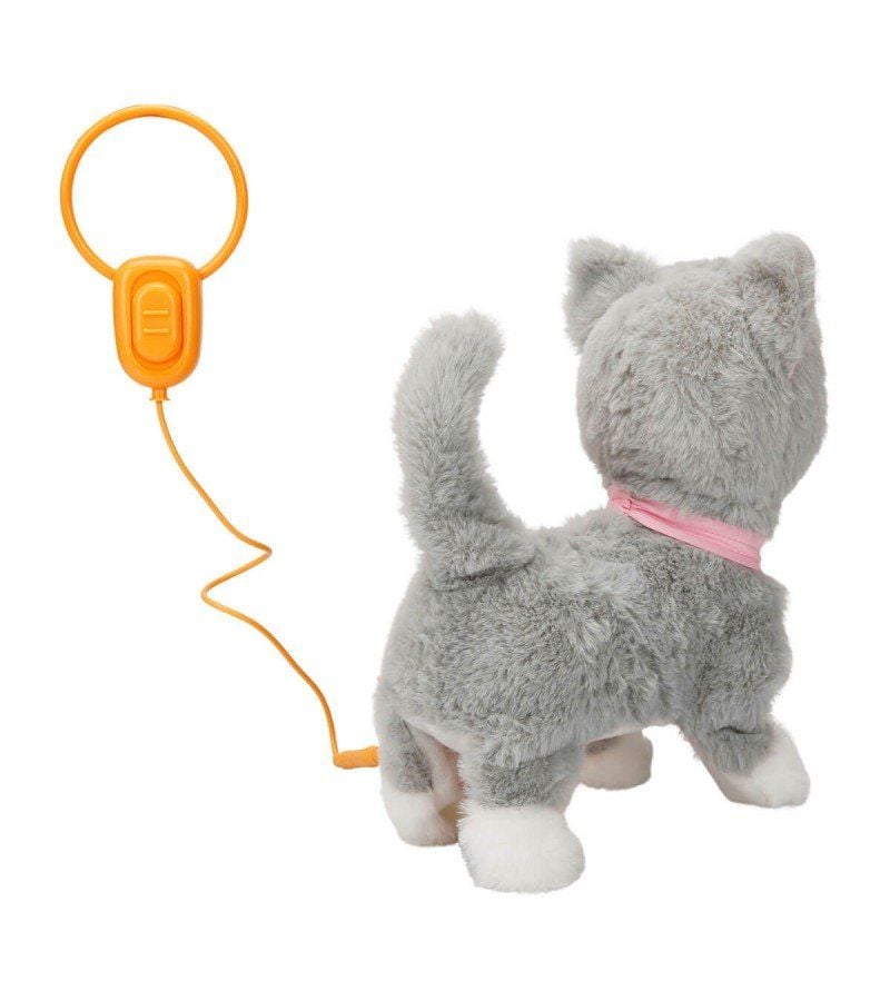 Peluş Sevimli Kedi Gigi Hareketli Sesli Gri Renk