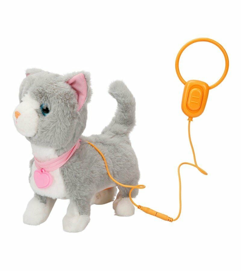 Peluş Sevimli Kedi Gigi Hareketli Sesli Gri Renk